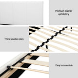 Artiss BedStory Queen Bed Frame Set with Hybrid Mattress and Leather Frame Medium White