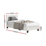 Artiss BedStory Single Bed Frame Mattress Bundle Platform Headboard Medium Firm Hybrid White