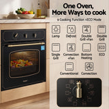 Devanti 60cm Built-In Electric Oven 80L Gross 9 Functions Black