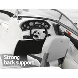 Seamanship 2X Folding Boat Seats Marine Swivel Low Back 13cm Padding Charcoal