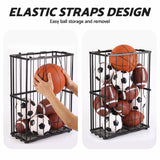 Everfit Ball Storage Rack Elastic Rope Ball Rack Wall Mounted & Floor Organizer
