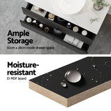 Cefito Vanity Unit 900mm Bathroom Cabinet Storage Wall Hung Black Timber Front