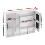 Cefito Bathroom Mirror Cabinet 100CM Vanity Medicine Wall Mounted Storage White