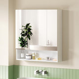 Cefito Bathroom Mirror Cabinet Medicine Adjustable Shelves Wall Hung 700x750mm White