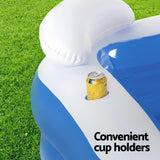 Bestway Kids Inflatable Pool Above Ground Pools Seat Cushions Cup Holder 213x206cm