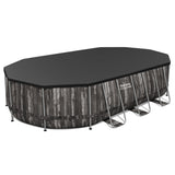 Bestway Swimming Pool Steel Frame Pool Set 6.1x3.66m w/ Filter Pump Ladder Cover