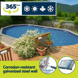 Bestway Swimming Pool 610 x 366cm Steel Frame Round Pool Set w/ Filter Ladder