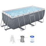 Bestway Swimming Pool 412x201x122cm Steel Frame Pool Set w/Pump Ladder