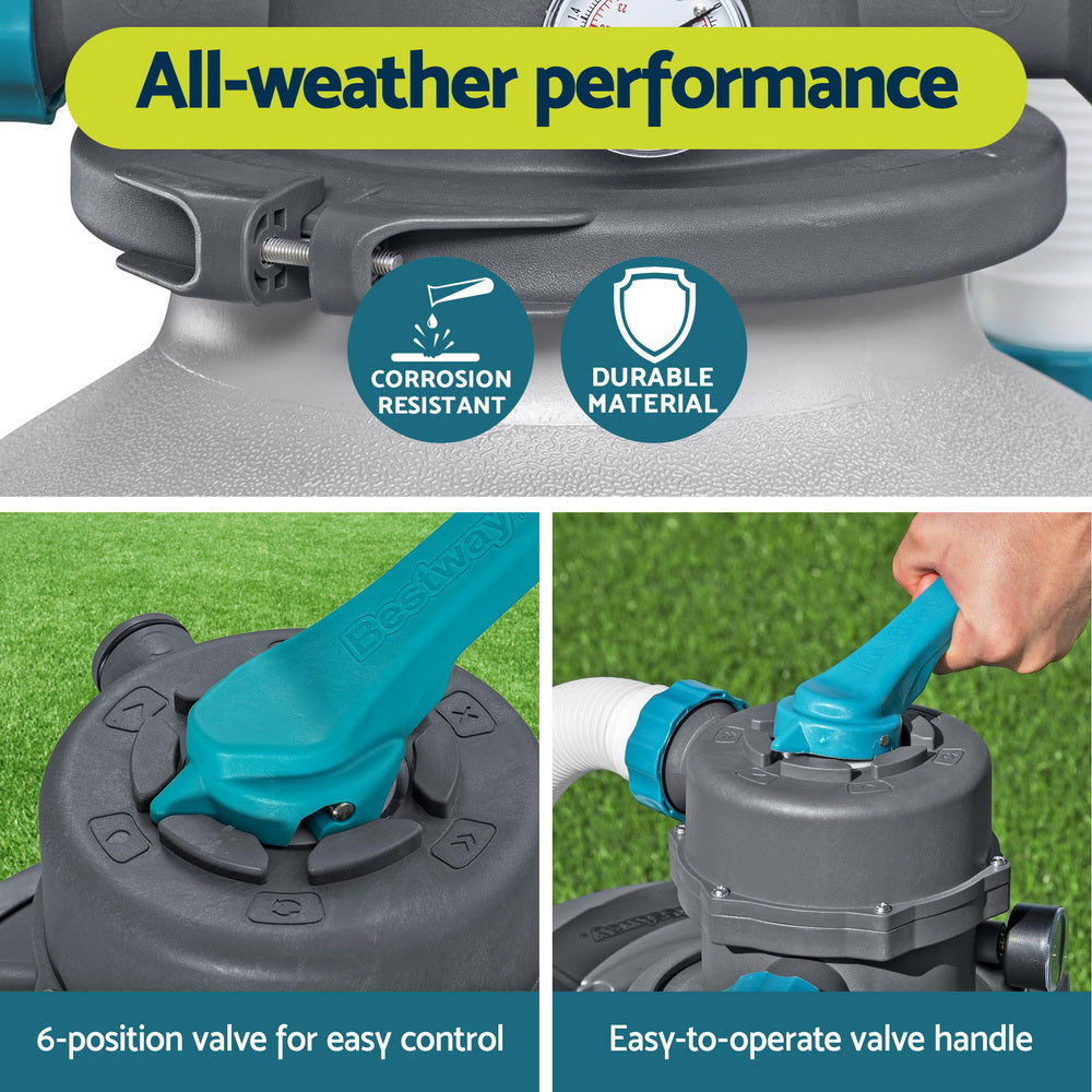 Bestway Pool Pump Sand Filter 1500GPH 5678L/H Pools Flowclear™ Filters
