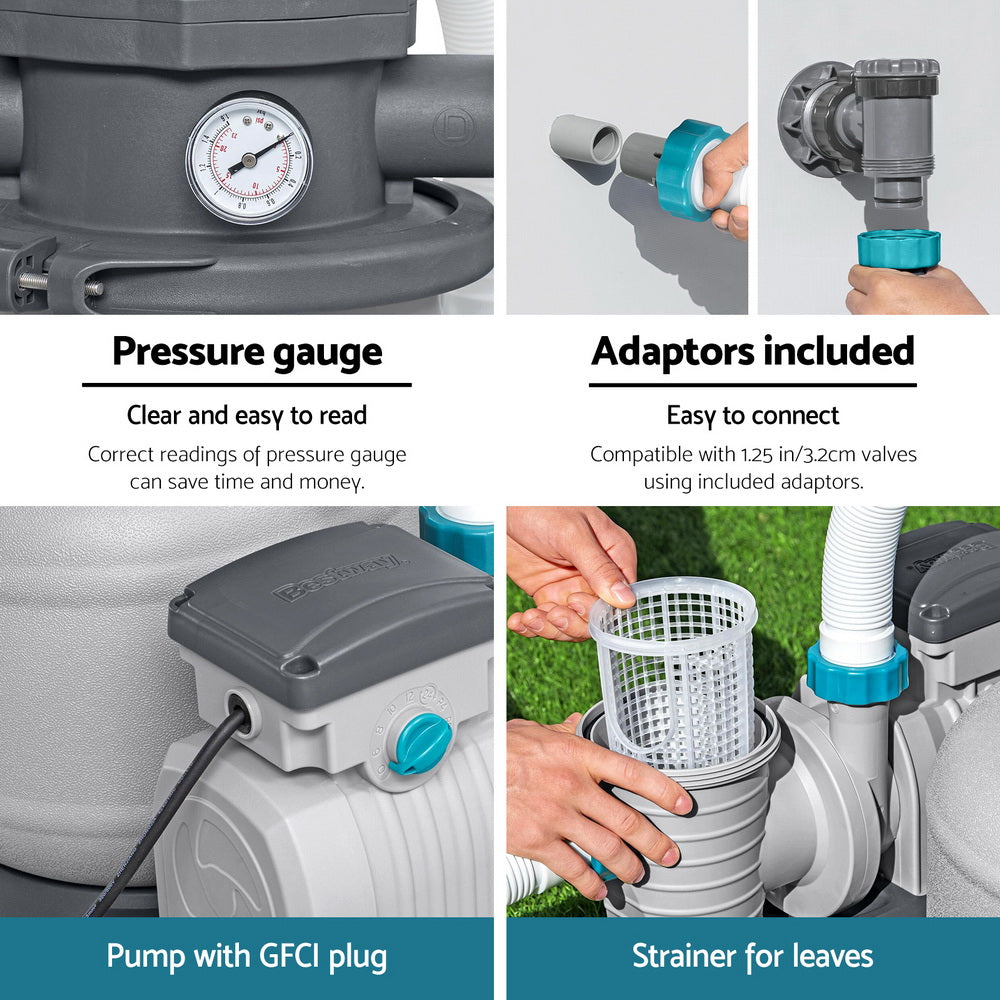 Bestway Pool Pump Sand Filter 1500GPH 5678L/H Pools Flowclear™ Filters