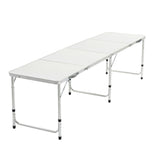 Weisshorn Folding Camping Table 240CM Portable Outdoor Picnic BBQ Aluminium Desk
