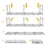 Weisshorn Folding Camping Table 240CM Portable Outdoor Picnic BBQ Aluminium Desk