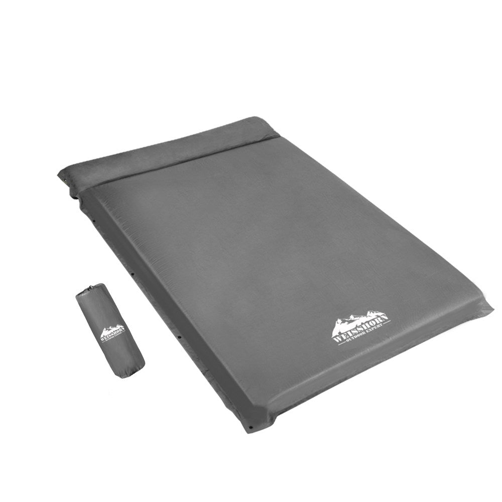 Weisshorn Self Inflating Mattress 10CM Camping Sleeping Mat Air Double Grey