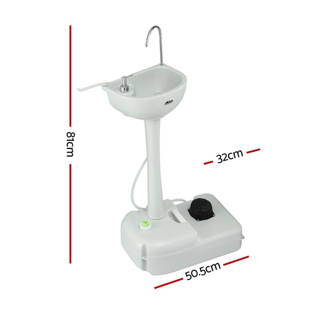 Weisshorn Camping Basin Portable Hand Wash Sink Stand 19L Capacity