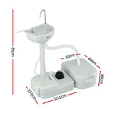 Weisshorn Camping Basin Portable Hand Wash Sink Stand 43L Capacity