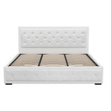 Artiss Bed Frame King Size Gas Lift White TIYO