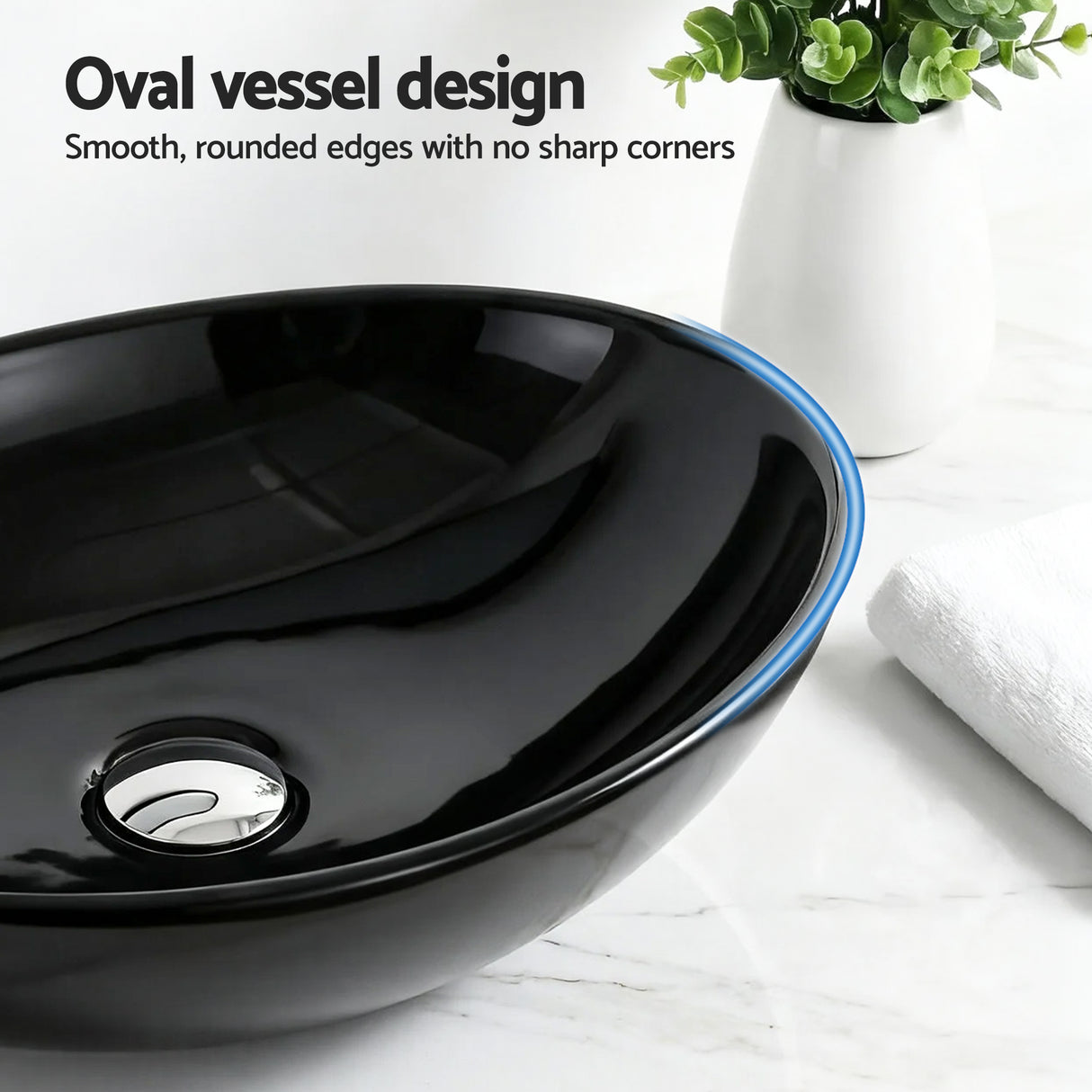 Cefito Bathroom Basin Ceramic Vanity Sink Hand Wash Bowl 41x34cm