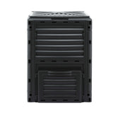 Gardeon Compost Bin 300L Heavy-Duty Black Outdoor Composter with Top Lid Bottom Door