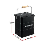 Gardeon 5L Compost Bin Kitchen Countertop Food Waste Caddy Black