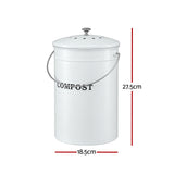 Gardeon Compost Bin Kitchen Compost Caddy Food Waste Bin Bench White