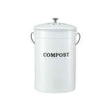 Gardeon Compost Bin Kitchen Compost Caddy Food Waste Bin Bench White