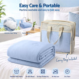 Giselle Cooling Blanket 130cm x 170cm Double Sided Summer Throw Lightweight Blue