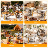 5-Star Chef 5L Chafing Dish Set 2-Pack, Food Warmer Catering Server Buffet