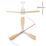 Devanti 52'' Ceiling Fan DC Motor LED Light Remote - Light Wood