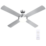 Devanti 52'' Ceiling Fan AC Motor w/Light w/Remote - Silver