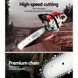 Giantz 58cc Petrol Chainsaw 20 Inch Bar Chain Saw Tree Pruner 2 Stroke E-Start