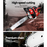 Giantz Chainsaw Petrol 45CC 16" Bar Commercial E-Start Pruning Chain Saw 1.7kW