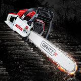 Giantz Chainsaw Petrol 58CC 20" Bar Commercial E-Start Pruning Chain Saw White