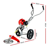 Giantz 52cc Petrol Brush Cutter Whipper Saw Trimmer 2 Stroke 3-in-1 Wheel