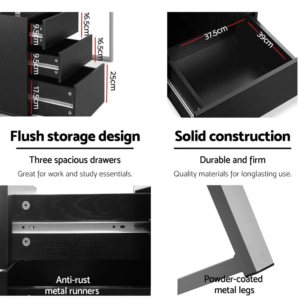 Computer Desk Black U-shape Leg