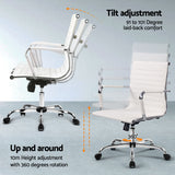 Artiss Computer Desk Office Chair Set PU Leather Wall Mount Foldable Table White