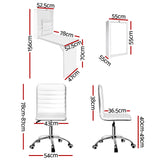 Artiss Computer Desk Office Chair Set PU Leather Wall Mount Foldable Table White