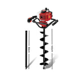 Giantz Post Hole Digger 200mm Petrol Drill Extension Bits Auger