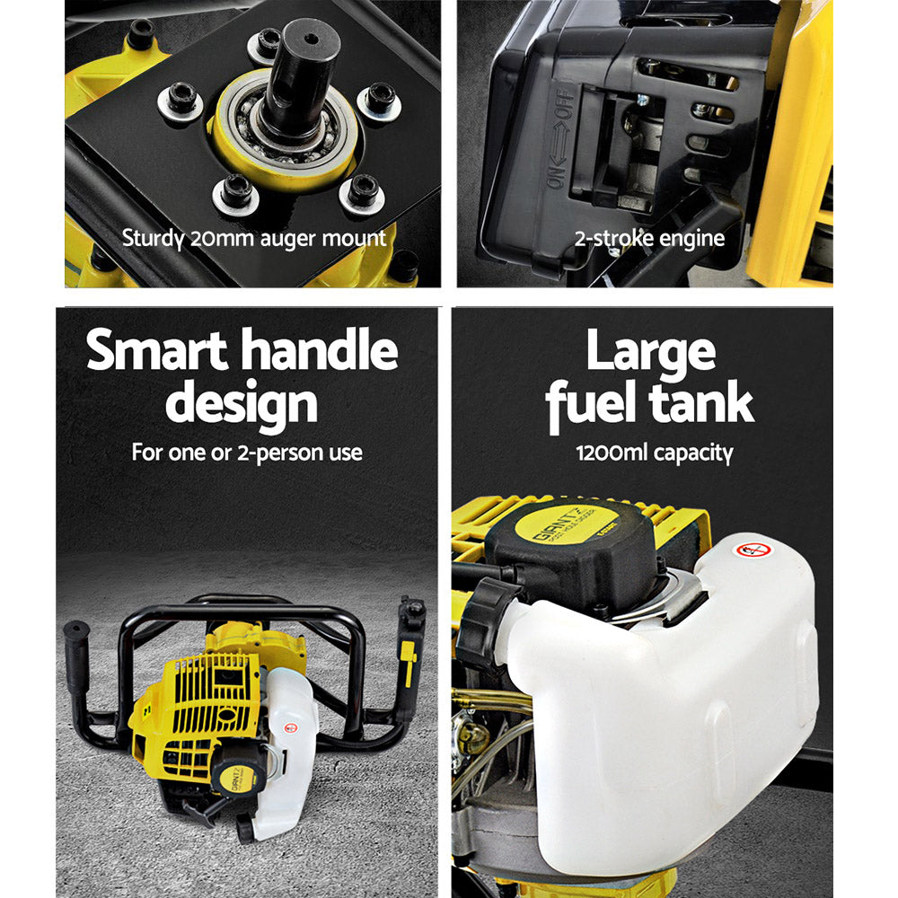 Giantz Post Hole Digger Motor Only Petrol Engine Yellow
