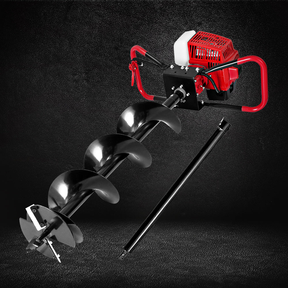 Giantz Post Hole Digger 200mm Petrol Drill Extension Auger Bits