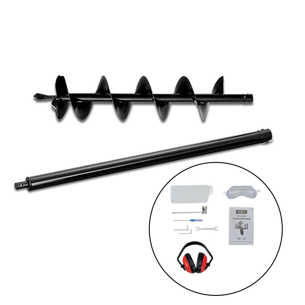 Giantz Post Hole Digger 200mm Petrol Drill Extension Bits Auger