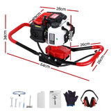 Giantz Post Hole Digger Motor Only Petrol Engine Red