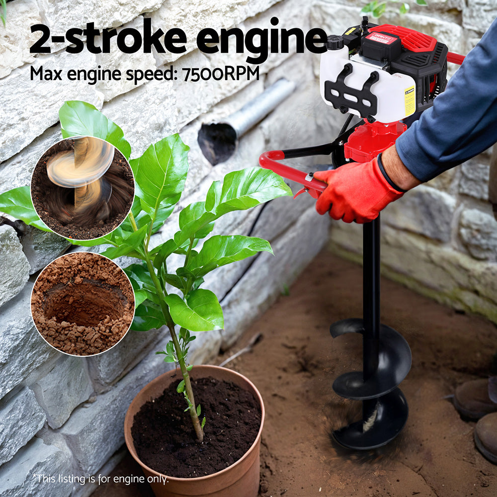 Giantz Post Hole Digger Motor Only Petrol Engine Red