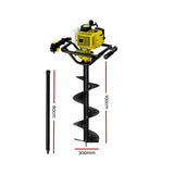 Giantz Post Hole Digger 300mm Petrol Drill Auger Extension Bits