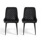 Artiss 2x Dining Chairs Retro PU Leather Kitchen Lounge Cafe Accent Chair Black