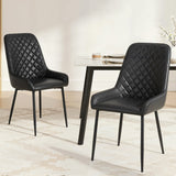 Artiss 2x Dining Chairs Retro PU Leather Kitchen Lounge Cafe Accent Chair Black