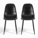 Artiss 2x Dining Chairs Retro PU Leather Kitchen Lounge Cafe Accent Chair Black