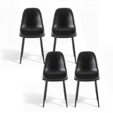 Artiss 4x Dining Chairs Retro PU Leather Kitchen Lounge Cafe Accent Chair Black