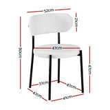 Artiss Dining Chairs Set of 2 Sherpa Boucle White