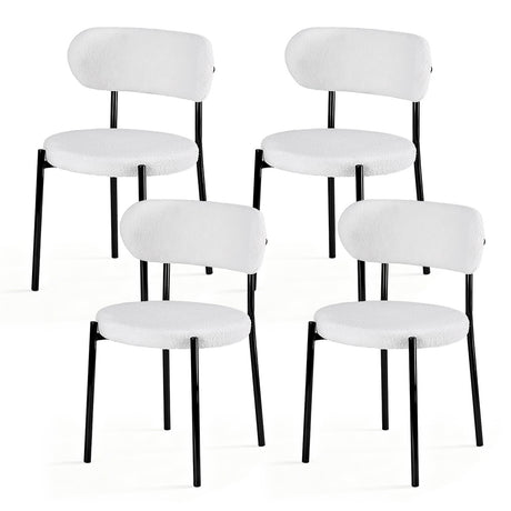 Artiss Dining Chairs Set of 4 Sherpa Boucle White