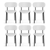 Artiss Dining Chairs Set of 6 Sherpa Boucle White